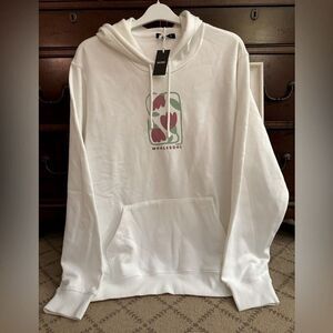 Whalebone classic hoodie snow w purple floral design XL NWT